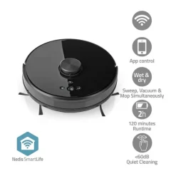 Nedis Smart Life Robotstøvsuger WIFIVCL001CBK Sugekraft: 2000 Pa - Arbejdstid: 120 minutter