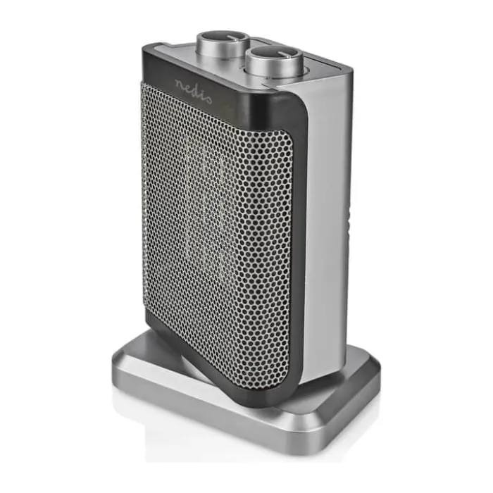 Nedis Varmeblæser H 24,1 x B 16,7 cm - 2 varmefunktioner - Grå