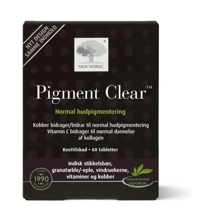 New Nordic Pigment Clear Kosttilskud 60 tabletter - Bidrager til normal hudpigmentering