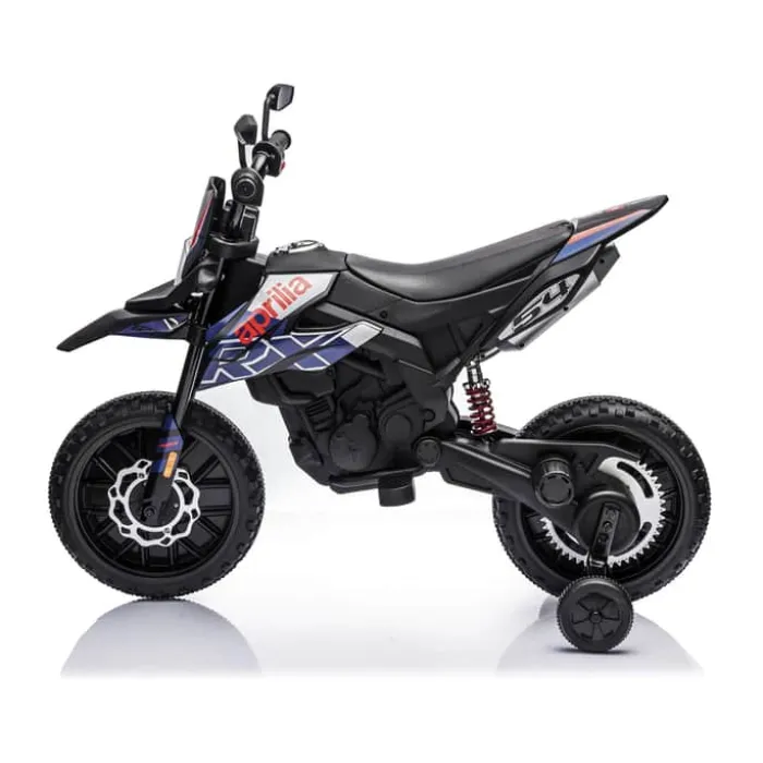 NORDIC PLAY Speed Elektrisk motorcykel Aprilia 3-8 år - Bluetooth - Sort