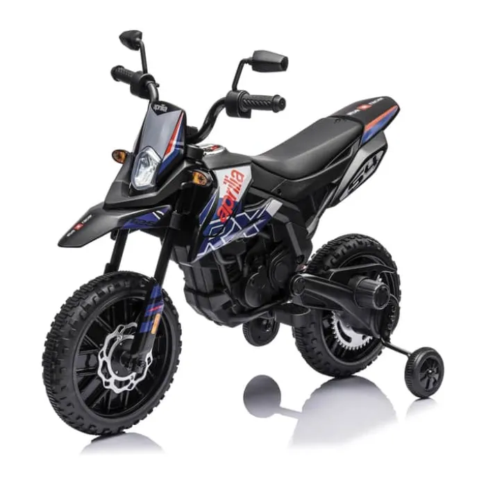 NORDIC PLAY Speed Elektrisk motorcykel Aprilia 3-8 år - Bluetooth - Sort