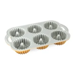 Nordic Ware Brilliance Bundlette Donutform Til 6 stk. - Aluminium - Guldfarvet