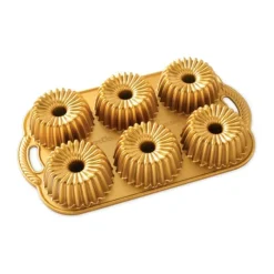 Nordic Ware Brilliance Bundlette Donutform Til 6 stk. - Aluminium - Guldfarvet