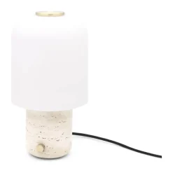 Novoform Tokyo Bordlampe Ø 16 x H 30 cm - Travertin/stål - Beige