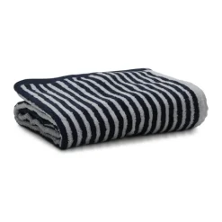omhu Håndklæde B 50 x L 100 cm - Økologisk bomuld - Navy/hvid