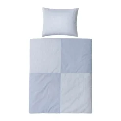 omhu Patchwork Sengetøj B 140 x L 220 cm - Økologisk bomuld - Blå