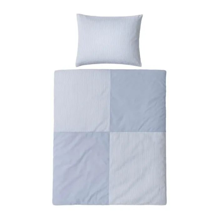 omhu Patchwork Sengetøj B 140 x L 220 cm - Økologisk bomuld - Blå
