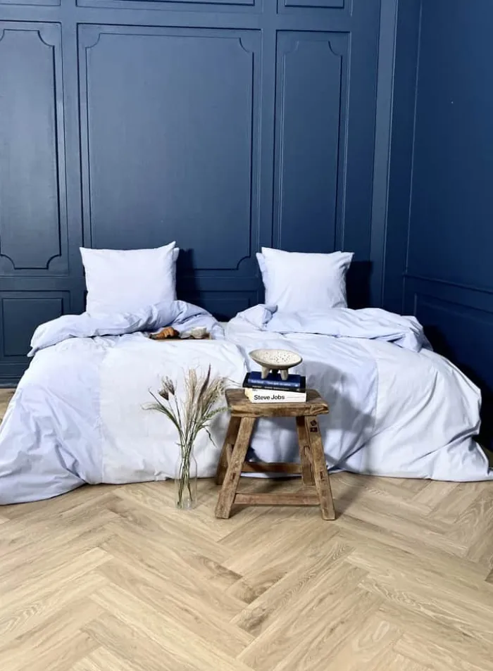 omhu Patchwork Sengetøj B 140 x L 220 cm - Økologisk bomuld - Blå