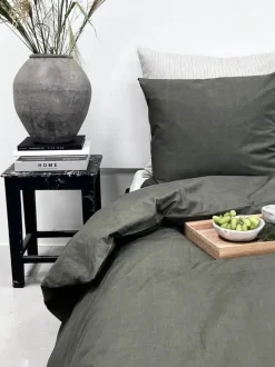 omhu Percale Sengetøj B 140 x L 220 cm - Økologisk bomuld - Oliven