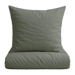 omhu Percale Sengetøj B 140 x L 220 cm - Økologisk bomuld - Oliven