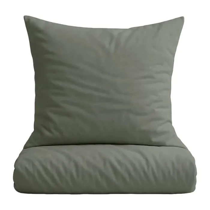 omhu Percale Sengetøj B 140 x L 220 cm - Økologisk bomuld - Oliven