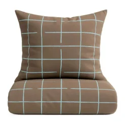 omhu x Mads Barfod Wave Grid Sengetøj B 140 x L 220 cm - Bomuld - Taupe