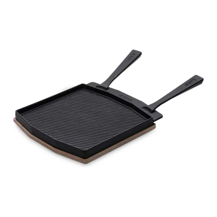 Ooni Dobbeltsidet Grizzler Plade B 30 x L 54 cm - Støbejern - Sort