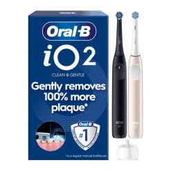 Oral-B iO2 Duo Elektrisk Tandbørste 3 børsteindstillinger - Trykkontrol - Sort/pink