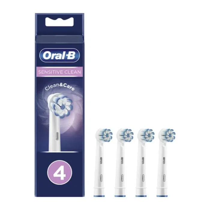 Oral-B Sensitive Clean Tandbørstehoved - 4 stk. Passer til udvalgte Oral-B tandbørster