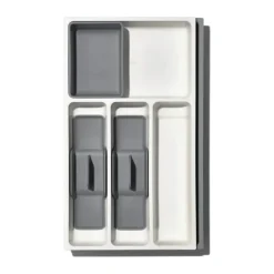 OXO Good Grips Bestikindsats H 6,3 x B 25,1-45,8 x L 41,6 cm - Plastik - Hvid/grå