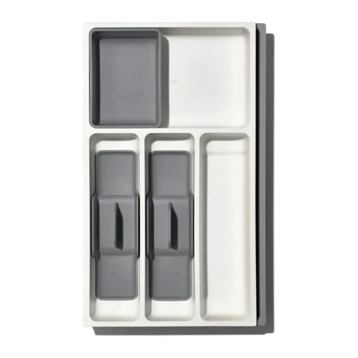 OXO Good Grips Bestikindsats H 6,3 x B 25,1-45,8 x L 41,6 cm - Plastik - Hvid/grå