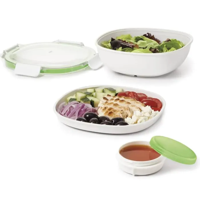 OXO Good Grips Salatbeholder L 20,5 x B 17 cm - PP-plastik/Silikone - Hvid/klar