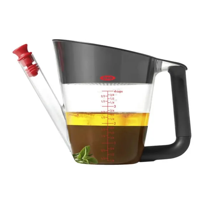 OXO Good Grips Stor Fedtskiller 1000 ml - Nylon/PP-plastik/silikone - Sort/rød/transparent