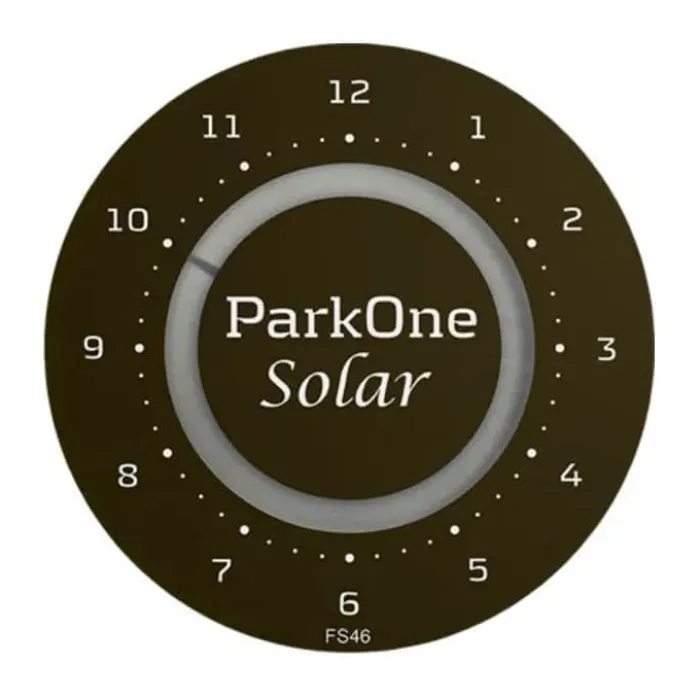 ParkOne Solar Elektronisk P-skive FS46 Ø 10 cm - Plastik/glas - Sort