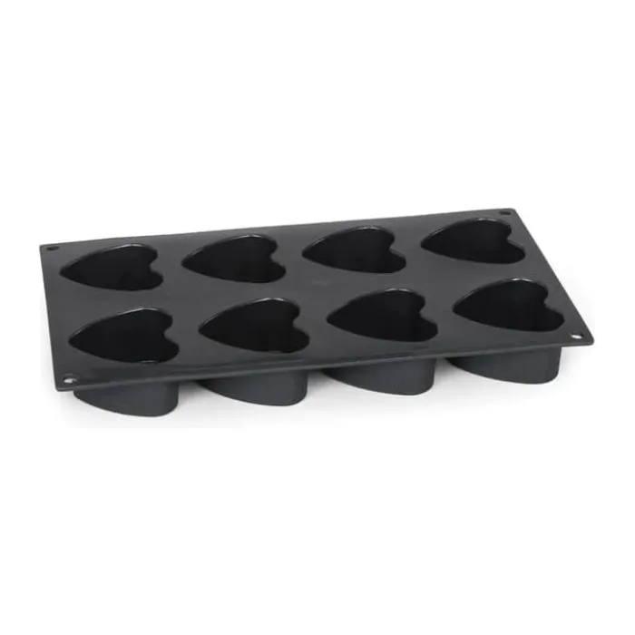 Patisse Bageform - Hjerter Til 8 stk. - Silikone - Sort