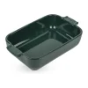 Peugeot Appolia Ovnfast Fad B 13 x L 22 cm - Keramik - Mørkegrøn