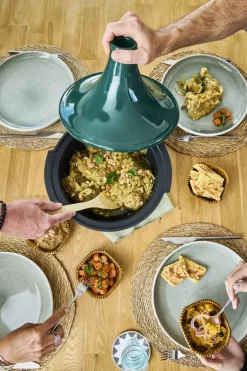 Peugeot Appolia Tagine Ø 32 x H 30 cm - Keramik - Mørkegrøn