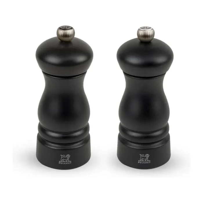 Peugeot Clermont Salt- og peberkværnsæt H 13 cm - Træ - Mat sort