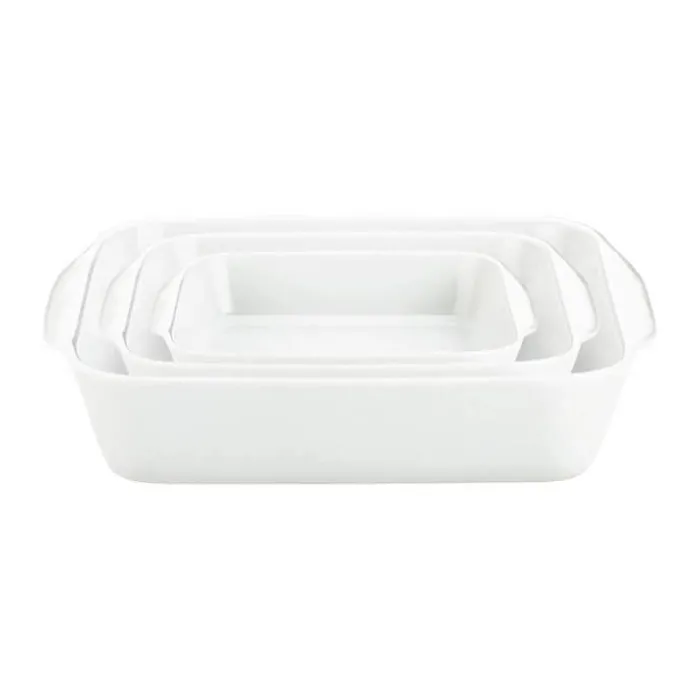 Pillivuyt Ovnfast Fadsæt - 3 dele L 17/22/27 cm - Porcelæn - Hvid