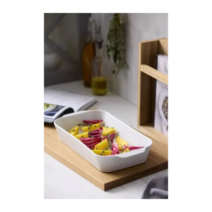 Pillivuyt Plissé Fad H 6 x B 21 x L 38 cm - Porcelæn - Hvid