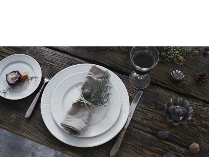 Pillivuyt Plissé Frokosttallerken Ø 22 cm - Porcelæn - Hvid
