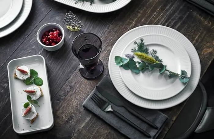 Pillivuyt Plissé Frokosttallerken Ø 22 cm - Porcelæn - Hvid
