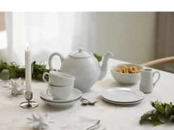 Pillivuyt Plissé Kagetallerken Ø 17 cm - Porcelæn - Hvid