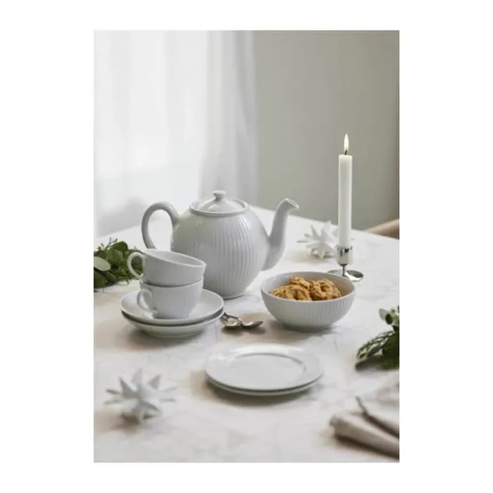 Pillivuyt Plissé Kagetallerken Ø 17 cm - Porcelæn - Hvid