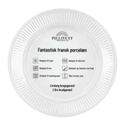 Pillivuyt Plissé Kagetallerken Ø 17 cm - Porcelæn - Hvid