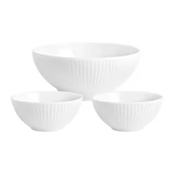 Pillivuyt Plissé Skålsæt - 3 dele Ø 12/20 cm - Porcelæn - Hvid