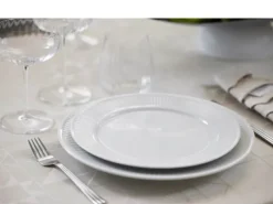 Pillivuyt Plissé Tallerken Ø 24 cm - Porcelæn - Hvid