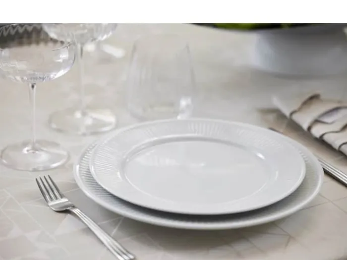 Pillivuyt Plissé Tallerken Ø 24 cm - Porcelæn - Hvid