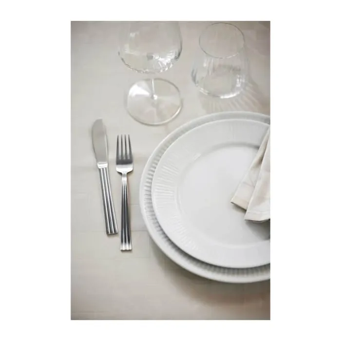Pillivuyt Plissé Tallerken Ø 24 cm - Porcelæn - Hvid