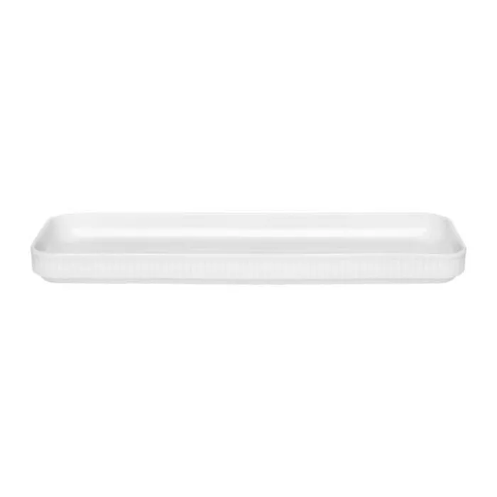 Pillivuyt Plissé Tapasfad B 12 x L 36 cm - Porcelæn - Hvid