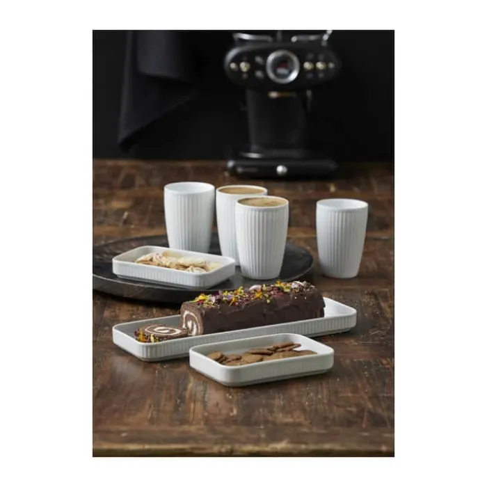 Pillivuyt Plissé Tapasfad B 12 x L 36 cm - Porcelæn - Hvid