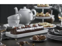 Pillivuyt Plissé Tapasfad B 12 x L 36 cm - Porcelæn - Hvid