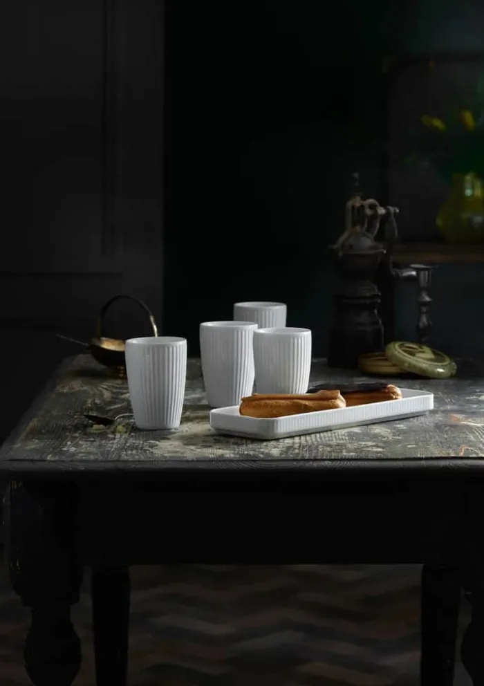 Pillivuyt Plissé Tapasfad B 12 x L 36 cm - Porcelæn - Hvid
