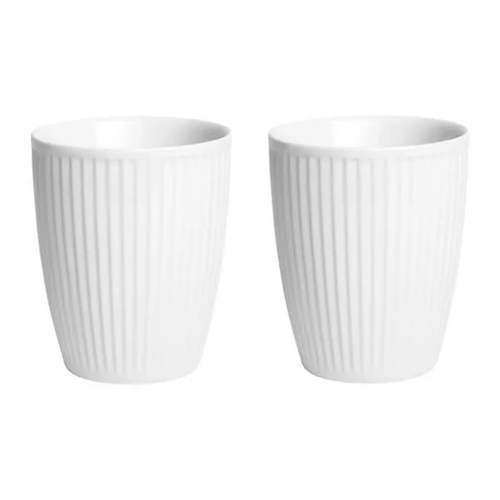 Pillivuyt Plissé Termokrus - 2 stk. 25 cl - Porcelæn - Hvid