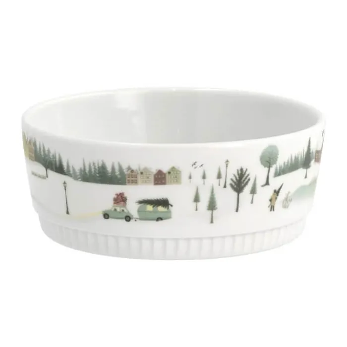 Pillivuyt Vinter Suppekål Ø 14 cm - Porcelæn - Hvid/rød/grøn/brun