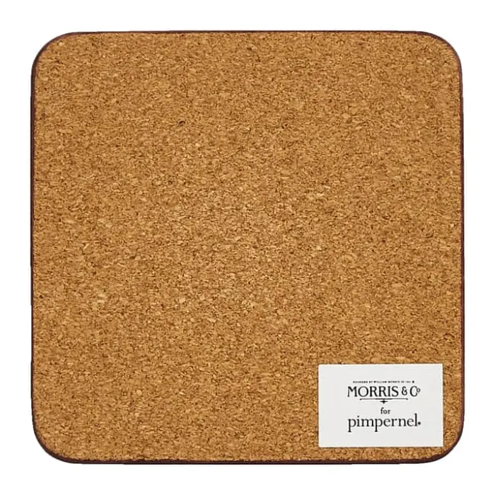 Pimpernel Morris & Co Glasbrikker - 6 stk. B 10,5 x L 10,5 cm - MDF/kork - Blå