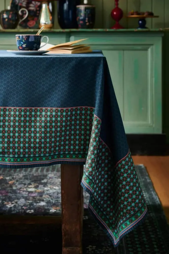 PIP Studio Berry Blues Dug B 150 x L 300 cm - Bomuld - Mørkeblå