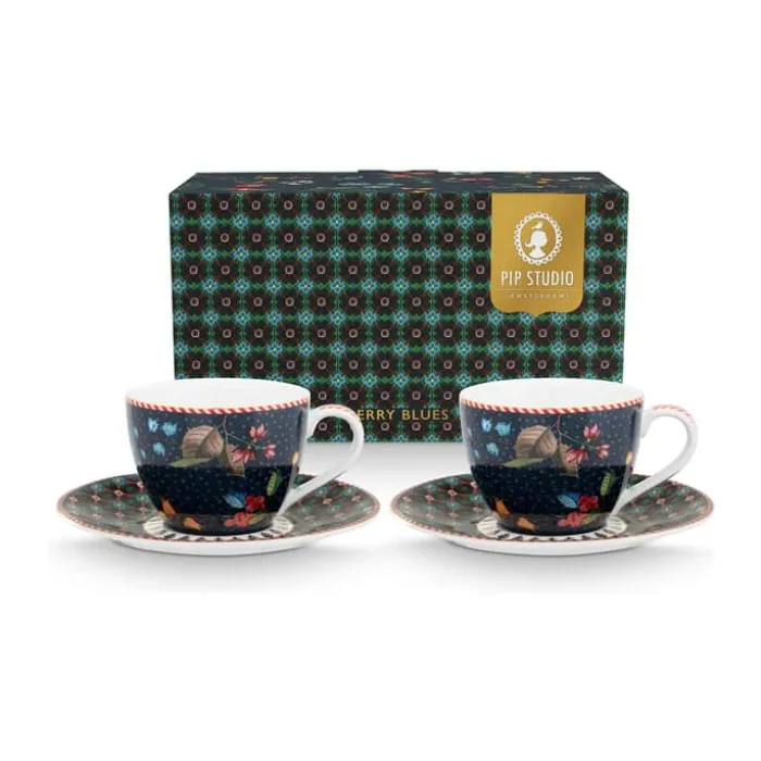 PIP Studio Berry Blues Espressokop - 2 stk. 120 ml - Porcelæn - Blå