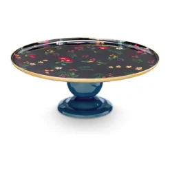 PIP Studio Berry Blues Fad på fod Ø 32 x H 12,5 cm - Metal - Mørkeblå