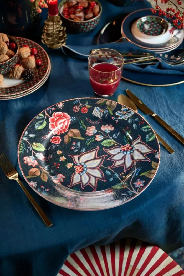 PIP Studio Berry Blues Middagstallerken Ø 32 cm - Porcelæn - Mørkeblå